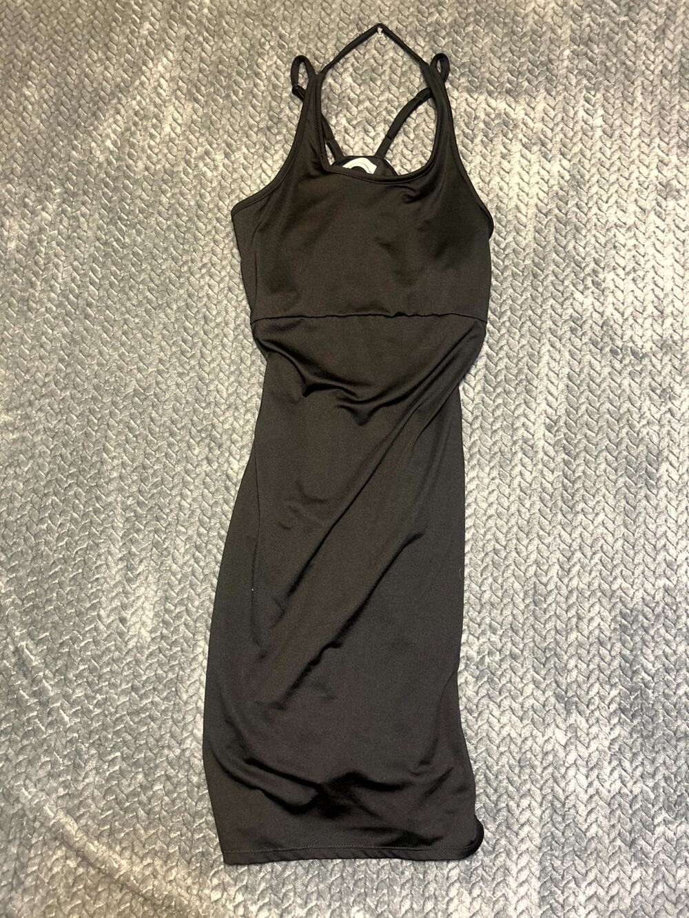 Columbia Sportswear Active Athletic Dress Womens Medium Black Logo Square Neck